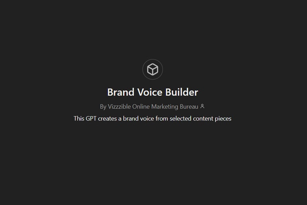 Screenshot of a Custom GPT who creates a brand voice