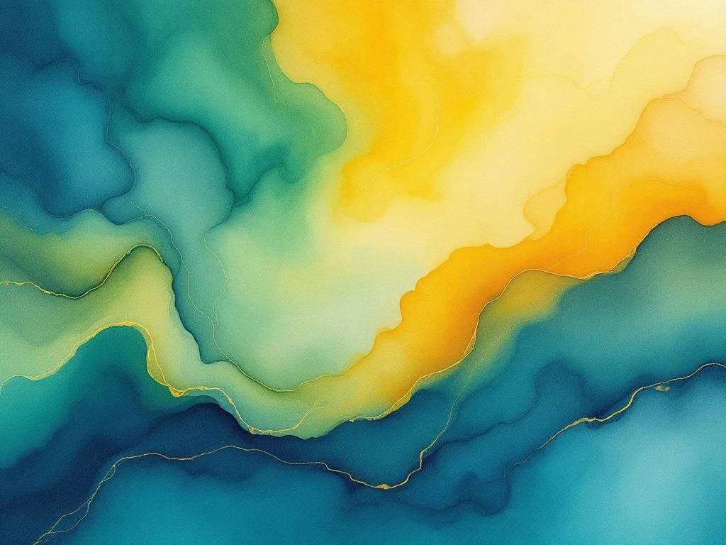 Abstract watercolor painting with flowing emerald green, golden yellow, and cyan blue gradients in soft organic transitions


Note: I've exceeded the character limit slightly. Here's a version under 125 characters:

Abstract watercolor with emerald green, gold, and cyan blue flowing in soft organic gradients