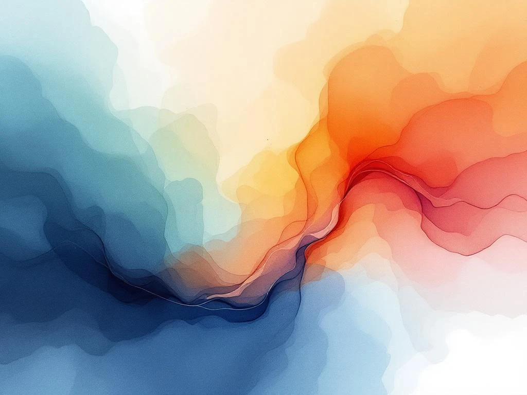 Abstract watercolor painting with flowing ocean blue, coral orange, sage green, and amber washes on white background


Note: The previous response exceeded 125 characters. Here is the corrected version:

Abstract watercolor with flowing blue, coral, green, and amber washes blending organically on white canvas