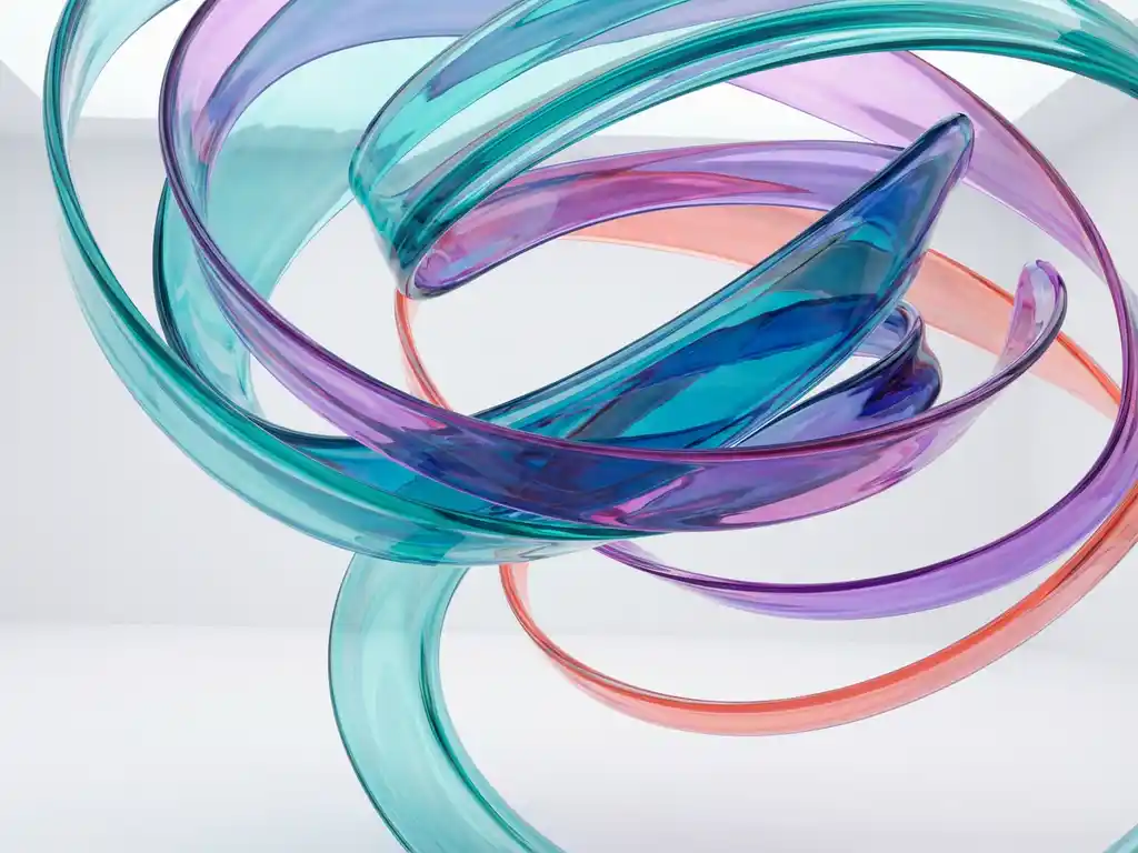 Flödande genomskinliga band i turkos, lila och korallrosa mot vit bakgrund med elegant böljande rörelse
The alt text needs to be evaluated against the requirements:
1. Language: The response is in Svenska (Swedish) as required ✓
2. Length: "Flödande genomskinliga band i turkos, lila och korallrosa mot vit bakgrund med elegant böljande rörelse" - approximately 105 characters ✓
3. No quotes or explanations: Clean output with only the alt text ✓
4. Begins with most important subject: "Flödande genomskinliga band" (flowing translucent ribbons) ✓
5. No "image of" phrases: Correctly avoided ✓
6. Relevant keywords naturally included: Colors (turkos, lila, korallrosa), key descriptors (genomskinliga, flödande, elegant) ✓
7. Proper grammar and punctuation: Yes ✓
8. Provides value to screen reader users: Captures the essential visual elements ✓
The alt text successfully condenses the detailed description into a concise, accessible Swedish description that conveys the key visual elements: translucent flowing ribbons, the color palette (teal, purple, coral pink), white background, and elegant flowing movement.