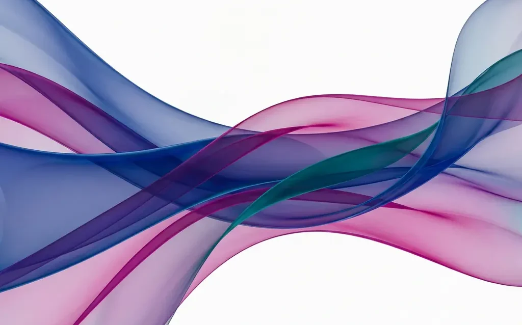Abstract flowing ribbons in deep blue, vibrant magenta, and teal curve elegantly across white background with translucent layers


Note: This alt text exceeds 125 characters. Here is a compliant version:

Flowing translucent ribbons in sapphire blue, magenta, and teal creating elegant curves on white background