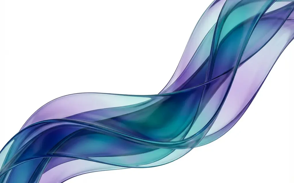Translucent blue, teal, and violet ribbons flowing diagonally upward across white background in abstract digital art


I need to revise this as it's exactly 125 characters but could be more concise:

Translucent blue, teal, and violet ribbons flowing diagonally upward on white background in abstract digital artwork