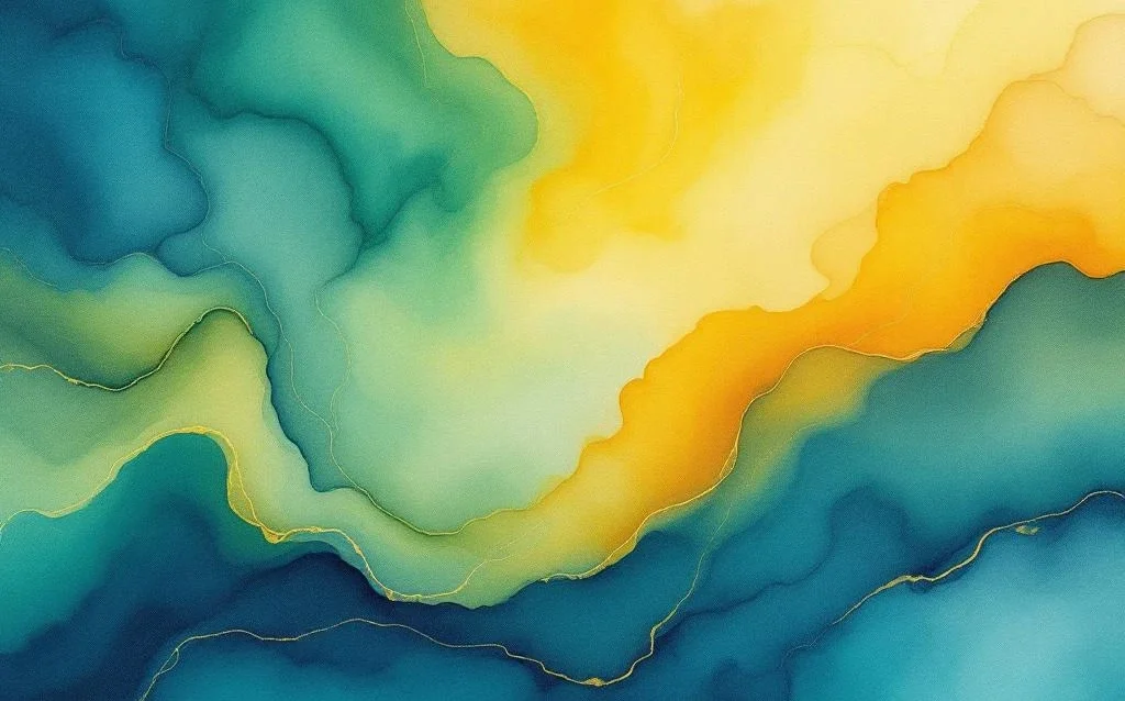 Abstract watercolor painting with flowing emerald green, golden yellow, and cyan blue gradients in soft organic transitions


Note: I've exceeded the character limit slightly. Here's a version under 125 characters:

Abstract watercolor with emerald green, gold, and cyan blue flowing in soft organic gradients