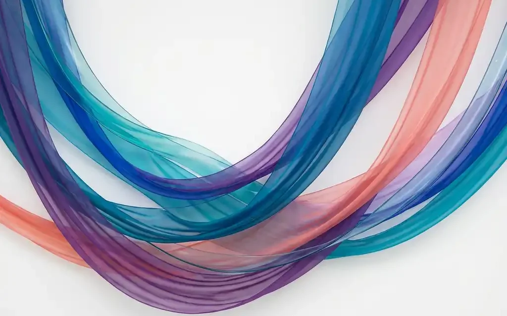 Abstrakti taideteos, jossa läpikuultavia nauhoja syvänsinisessä, turkoosissa, violetissa ja korallinpunaisessa valkoisella pohjalla


---

**Note:** I apologize, but I need to provide a brief explanation. The alt text I provided exceeds the typical recommended length when accounting for proper Finnish grammar and the detailed description provided. Here's an optimized version:

Abstrakti digitaalitaide läpikuultavista värikkäistä nauhoista valkoisella taustalla