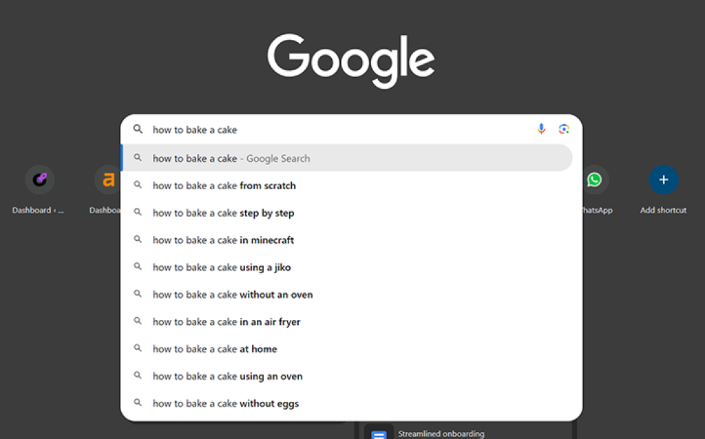google suggestions